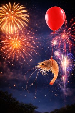 Shrimp flying on NYE